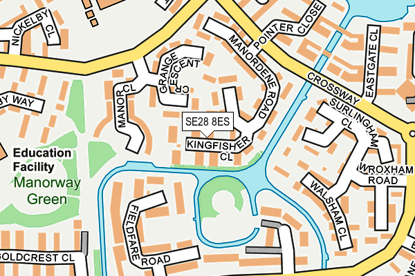 SE28 8ES map - OS OpenMap – Local (Ordnance Survey)