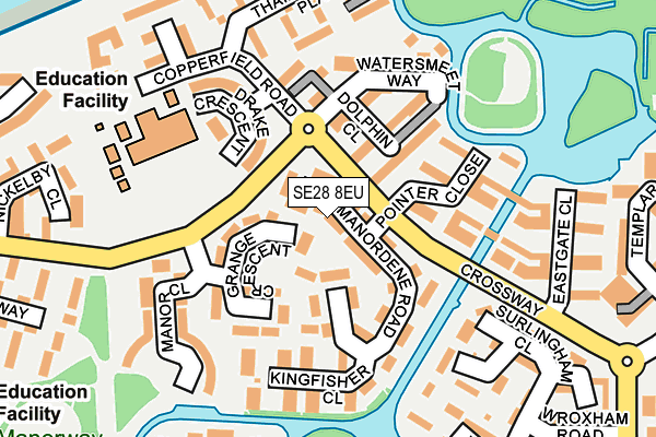 SE28 8EU map - OS OpenMap – Local (Ordnance Survey)