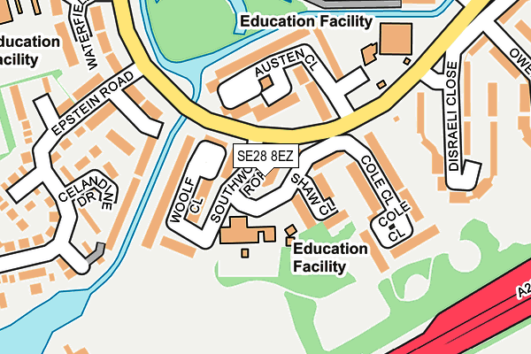 SE28 8EZ map - OS OpenMap – Local (Ordnance Survey)