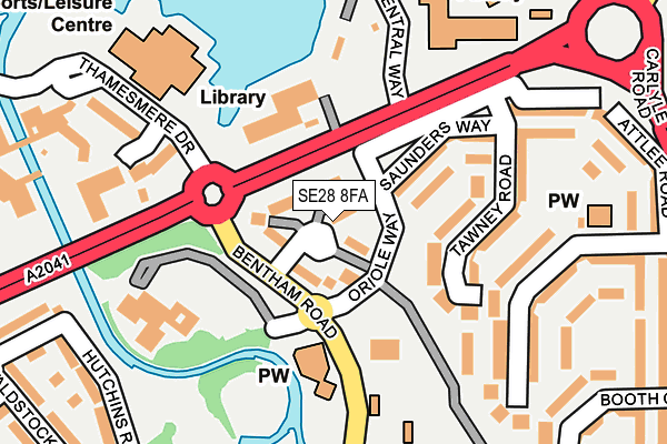 SE28 8FA map - OS OpenMap – Local (Ordnance Survey)