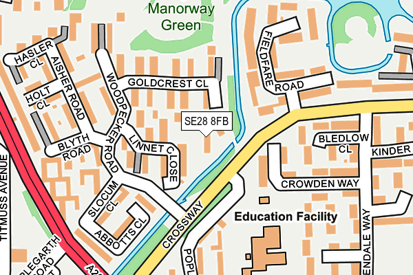 SE28 8FB map - OS OpenMap – Local (Ordnance Survey)