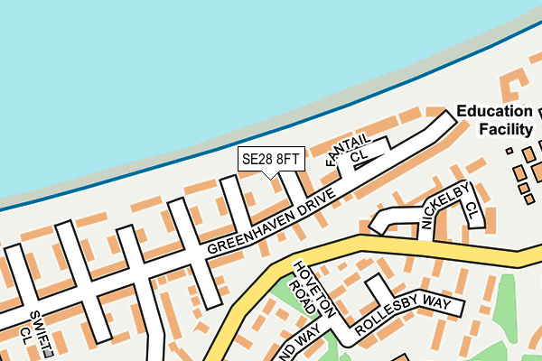 SE28 8FT map - OS OpenMap – Local (Ordnance Survey)