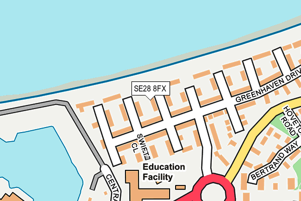 SE28 8FX map - OS OpenMap – Local (Ordnance Survey)