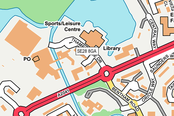 SE28 8GA map - OS OpenMap – Local (Ordnance Survey)