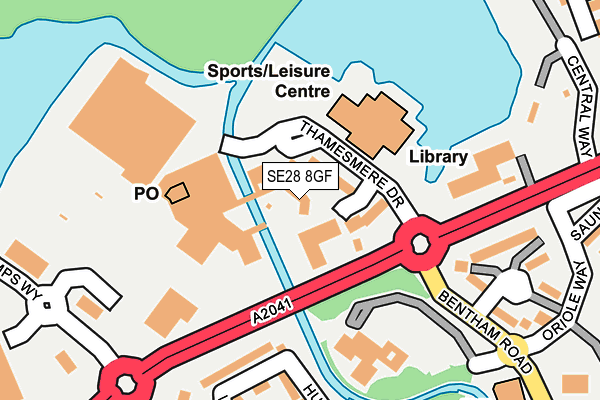 SE28 8GF map - OS OpenMap – Local (Ordnance Survey)