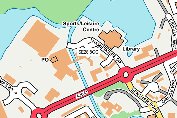 SE28 8GG map - OS OpenMap – Local (Ordnance Survey)