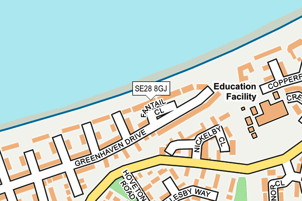 SE28 8GJ map - OS OpenMap – Local (Ordnance Survey)