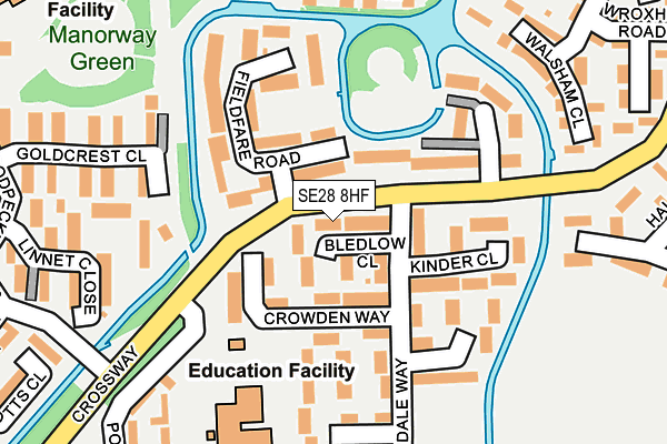 SE28 8HF map - OS OpenMap – Local (Ordnance Survey)