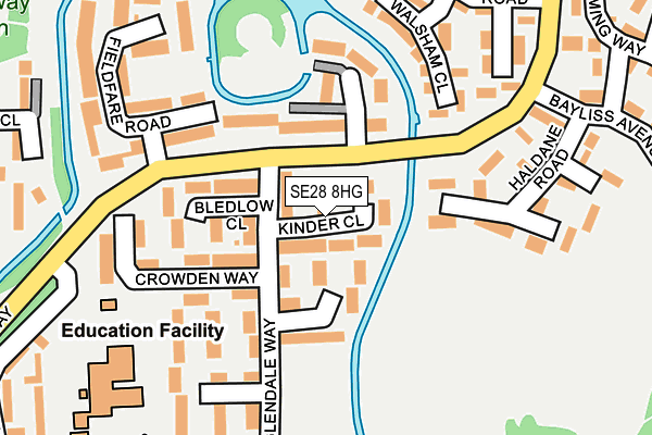 SE28 8HG map - OS OpenMap – Local (Ordnance Survey)