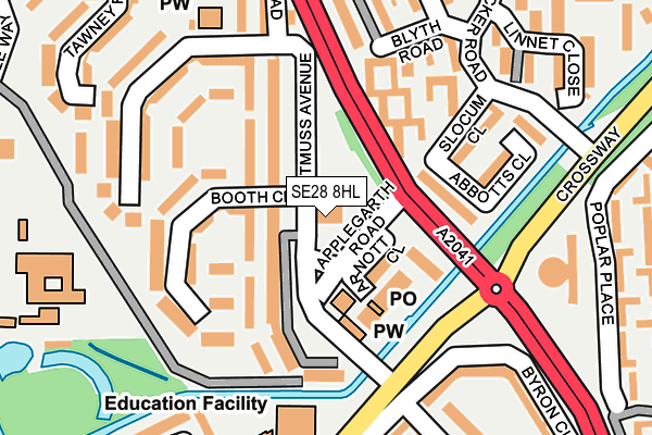 SE28 8HL map - OS OpenMap – Local (Ordnance Survey)