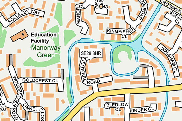 SE28 8HR map - OS OpenMap – Local (Ordnance Survey)
