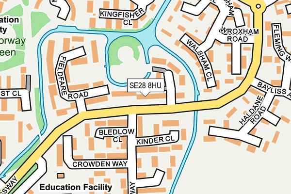 SE28 8HU map - OS OpenMap – Local (Ordnance Survey)