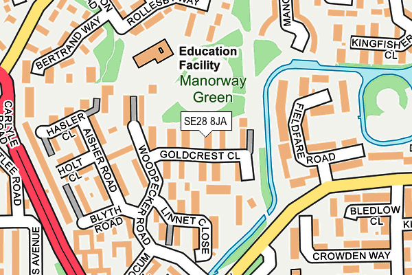 SE28 8JA map - OS OpenMap – Local (Ordnance Survey)