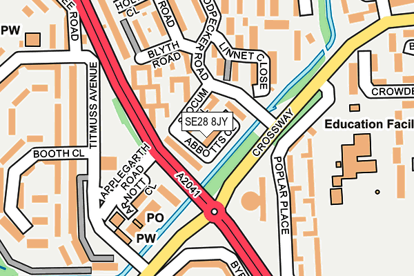 SE28 8JY map - OS OpenMap – Local (Ordnance Survey)