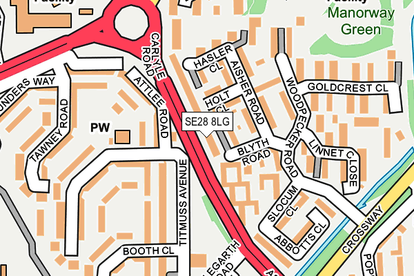 SE28 8LG map - OS OpenMap – Local (Ordnance Survey)