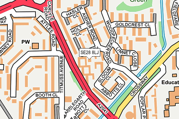 SE28 8LJ map - OS OpenMap – Local (Ordnance Survey)