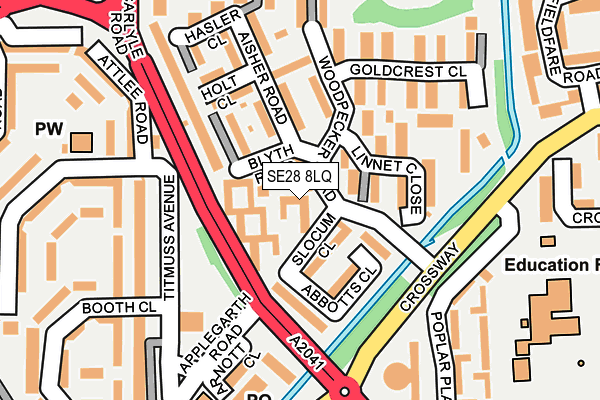 SE28 8LQ map - OS OpenMap – Local (Ordnance Survey)