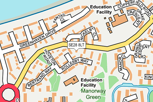 SE28 8LT map - OS OpenMap – Local (Ordnance Survey)