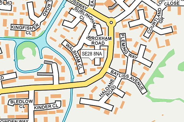 SE28 8NA map - OS OpenMap – Local (Ordnance Survey)