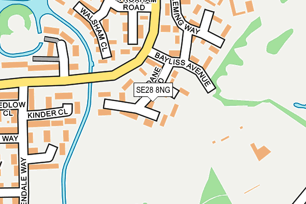 SE28 8NG map - OS OpenMap – Local (Ordnance Survey)