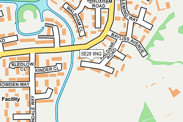 SE28 8NQ map - OS OpenMap – Local (Ordnance Survey)