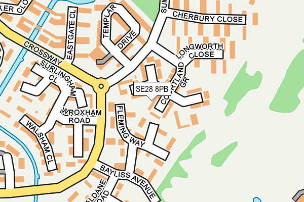 SE28 8PB map - OS OpenMap – Local (Ordnance Survey)