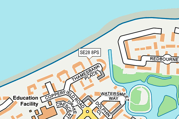 SE28 8PS map - OS OpenMap – Local (Ordnance Survey)