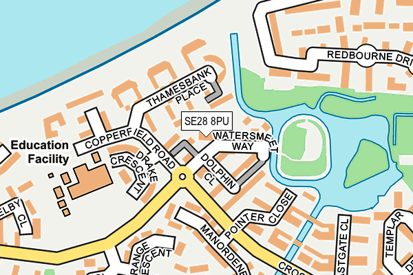 SE28 8PU map - OS OpenMap – Local (Ordnance Survey)