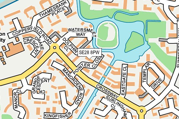 SE28 8PW map - OS OpenMap – Local (Ordnance Survey)