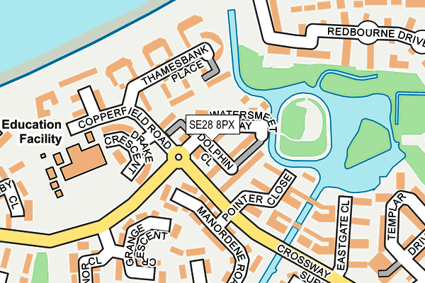 SE28 8PX map - OS OpenMap – Local (Ordnance Survey)