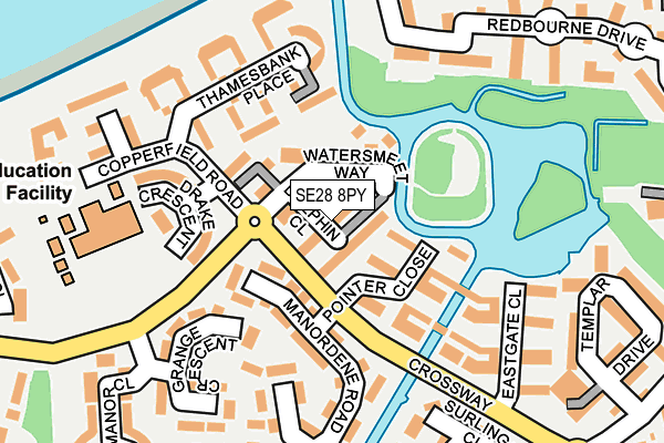 SE28 8PY map - OS OpenMap – Local (Ordnance Survey)