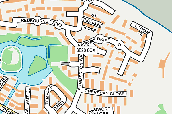 SE28 8QX map - OS OpenMap – Local (Ordnance Survey)