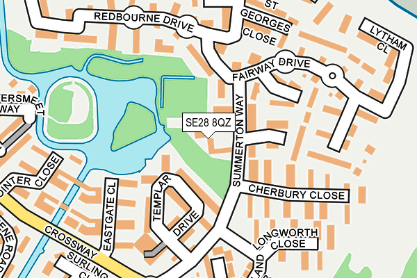 SE28 8QZ map - OS OpenMap – Local (Ordnance Survey)