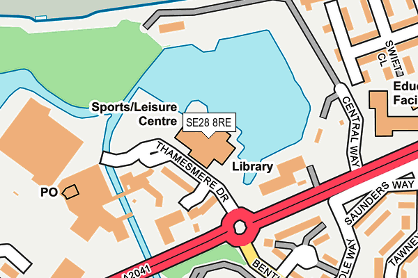 SE28 8RE map - OS OpenMap – Local (Ordnance Survey)