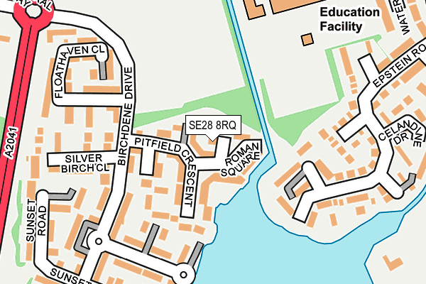 SE28 8RQ map - OS OpenMap – Local (Ordnance Survey)