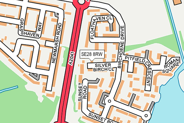 SE28 8RW map - OS OpenMap – Local (Ordnance Survey)