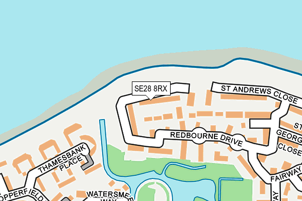 SE28 8RX map - OS OpenMap – Local (Ordnance Survey)
