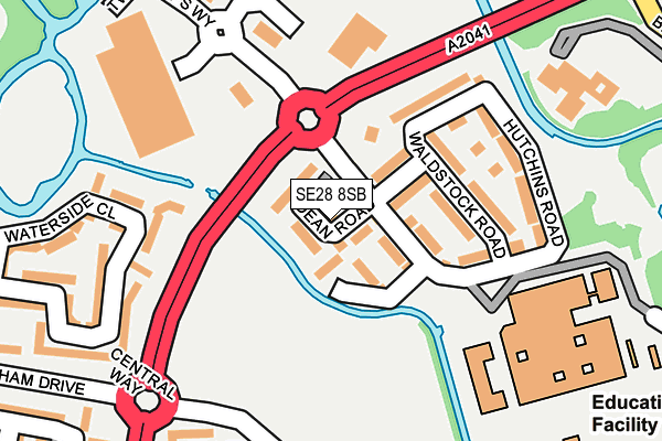 SE28 8SB map - OS OpenMap – Local (Ordnance Survey)