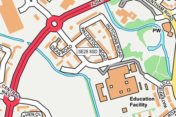 SE28 8SD map - OS OpenMap – Local (Ordnance Survey)