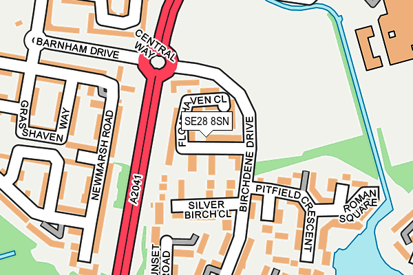 SE28 8SN map - OS OpenMap – Local (Ordnance Survey)