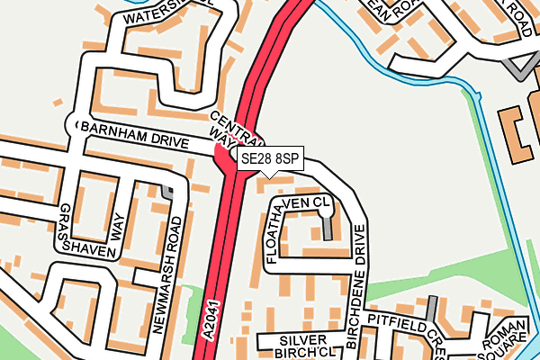 SE28 8SP map - OS OpenMap – Local (Ordnance Survey)