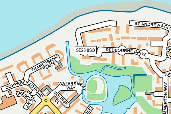 SE28 8SQ map - OS OpenMap – Local (Ordnance Survey)