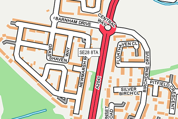 SE28 8TA map - OS OpenMap – Local (Ordnance Survey)