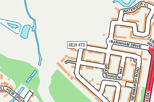 SE28 8TD map - OS OpenMap – Local (Ordnance Survey)