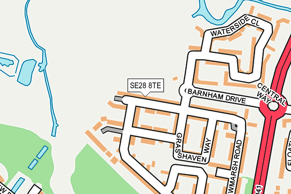 SE28 8TE map - OS OpenMap – Local (Ordnance Survey)