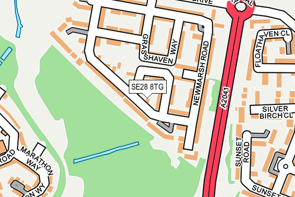 SE28 8TG map - OS OpenMap – Local (Ordnance Survey)