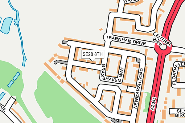 SE28 8TH map - OS OpenMap – Local (Ordnance Survey)