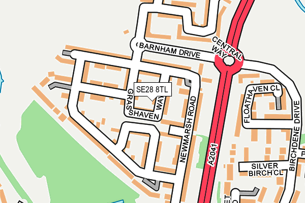 SE28 8TL map - OS OpenMap – Local (Ordnance Survey)