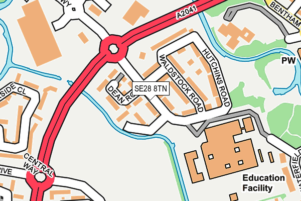 SE28 8TN map - OS OpenMap – Local (Ordnance Survey)
