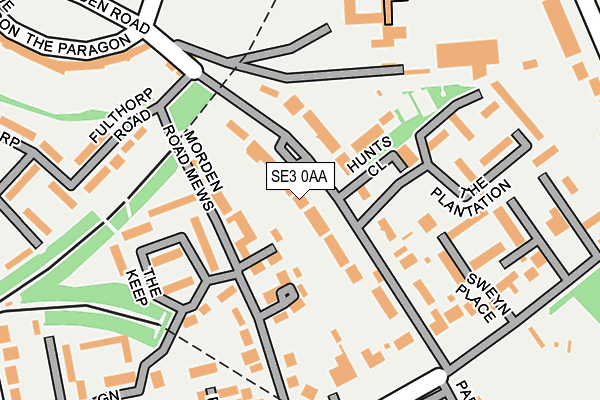 SE3 0AA map - OS OpenMap – Local (Ordnance Survey)